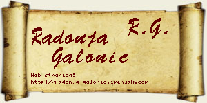 Radonja Galonić vizit kartica